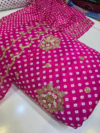 Silk Chunri Print Cutdana Work