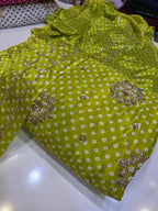 Silk Chunri Print Cutdana Work
