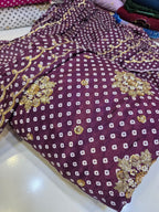 Silk Chunri Print Cutdana Work