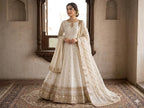 Elegant New Arrival  Shafoon Tilla Embroidered Maxi Set with Hand Embellishments, Embroidered Dupatta & Silk Trouser