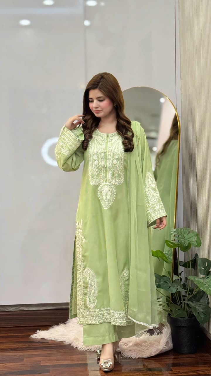 PISTA SAPPHIRE EMBROIDERED 3 PCS