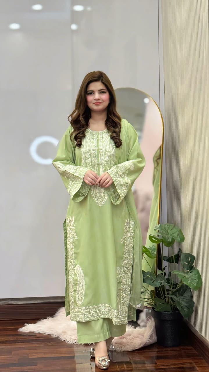 PISTA SAPPHIRE EMBROIDERED 3 PCS