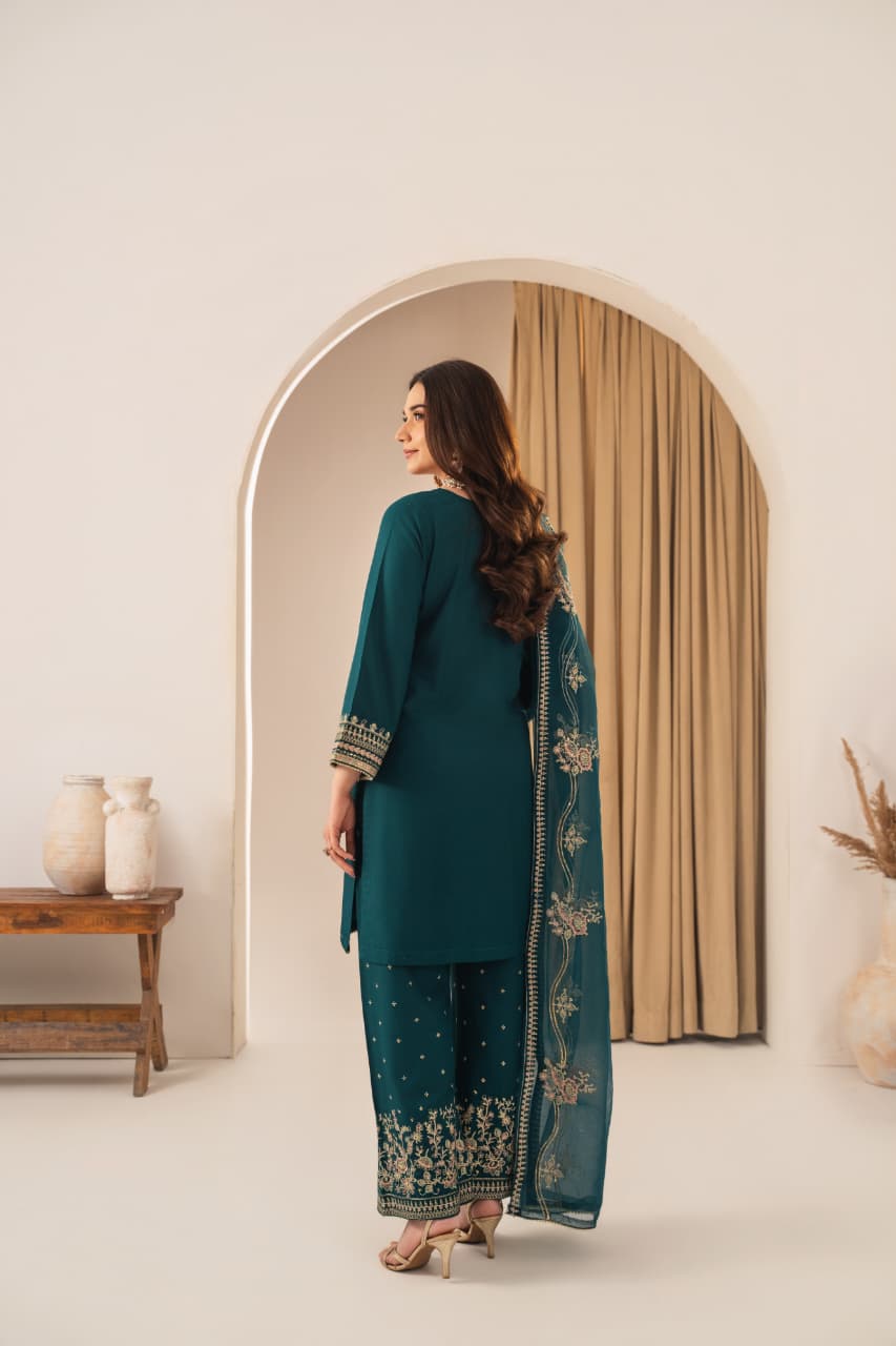 SAFIRA EMBROIDERED 3PC (PLAZO)