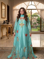 Sheeshasilk Heavy Embroidered Stiched Kaaftan All Cutwork in Daman & Chawks