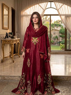 Sheeshasilk Heavy Embroidered Stiched Kaaftan All Cutwork in Daman & Chawks