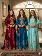 Sheeshasilk Heavy Embroidered Stiched Kaaftan All Cutwork in Daman & Chawks