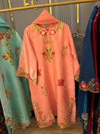 Sheeshasilk Heavy Embroidered Stiched Kaaftan All Cutwork in Daman & Chawks