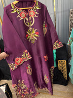 Sheeshasilk Heavy Embroidered Stiched Kaaftan All Cutwork in Daman & Chawks