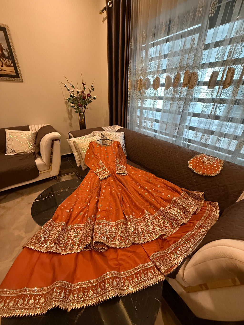 Eid Collection  Full Sequin & Thread Work Flairy Maxi