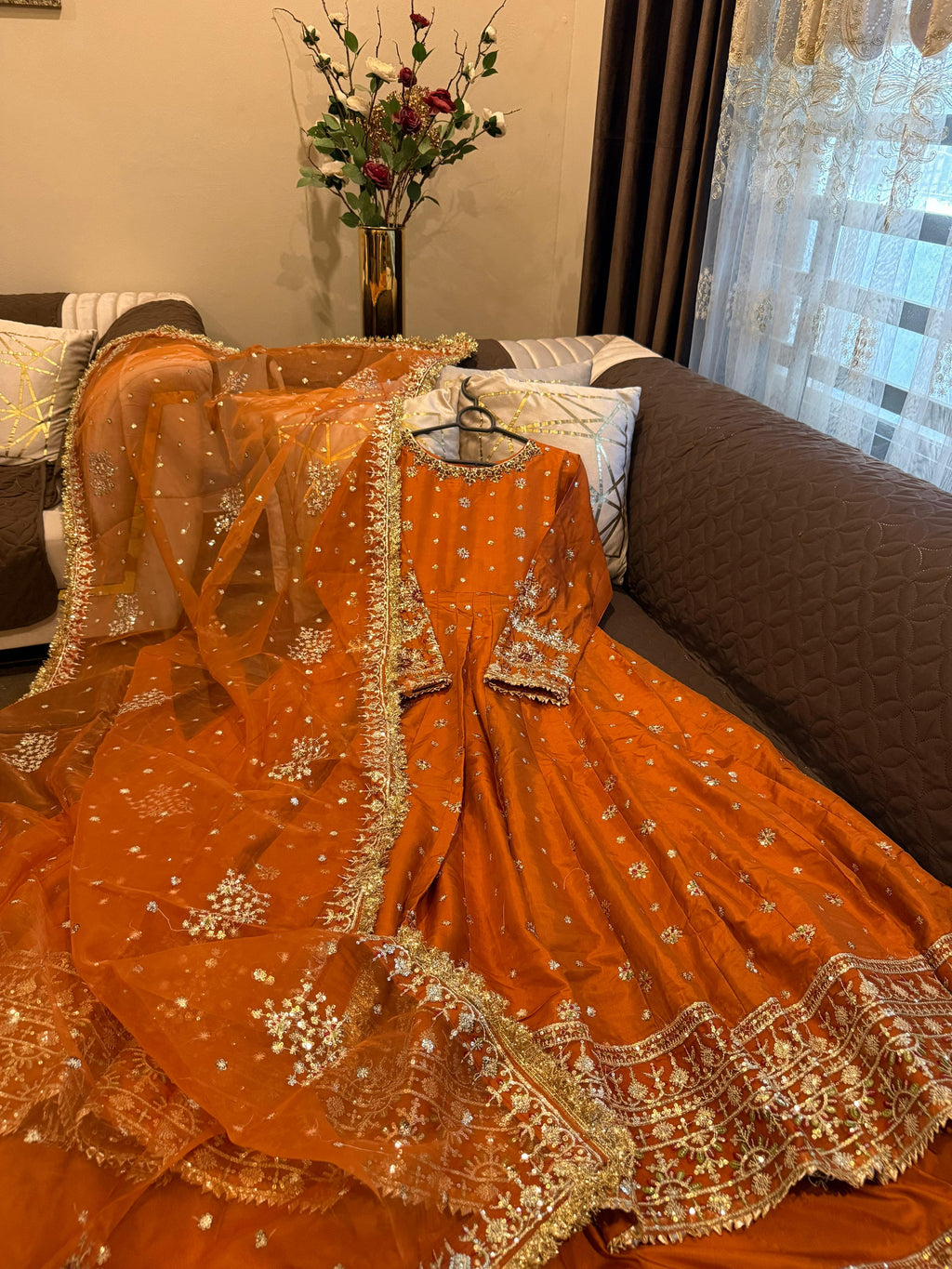 Eid Collection  Full Sequin & Thread Work Flairy Maxi
