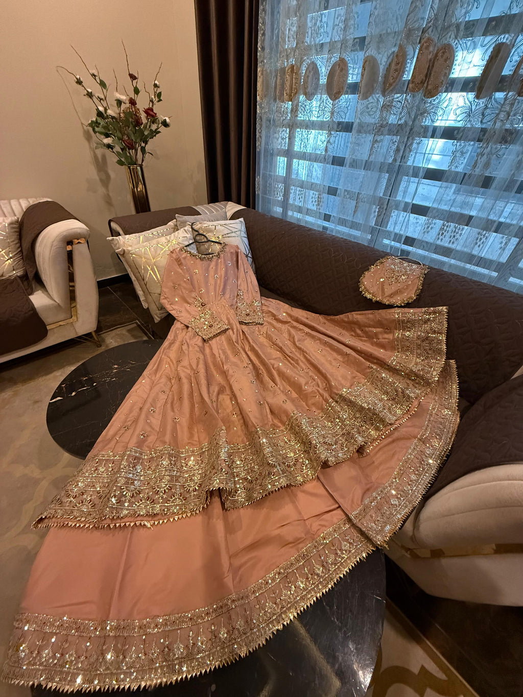 Eid Collection  Full Sequin & Thread Work Flairy Maxi