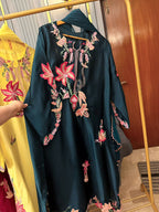 Russian silk Heavy Embroidered With Sequence Work Kaaftan