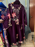 Russian silk Heavy Embroidered With Sequence Work Kaaftan