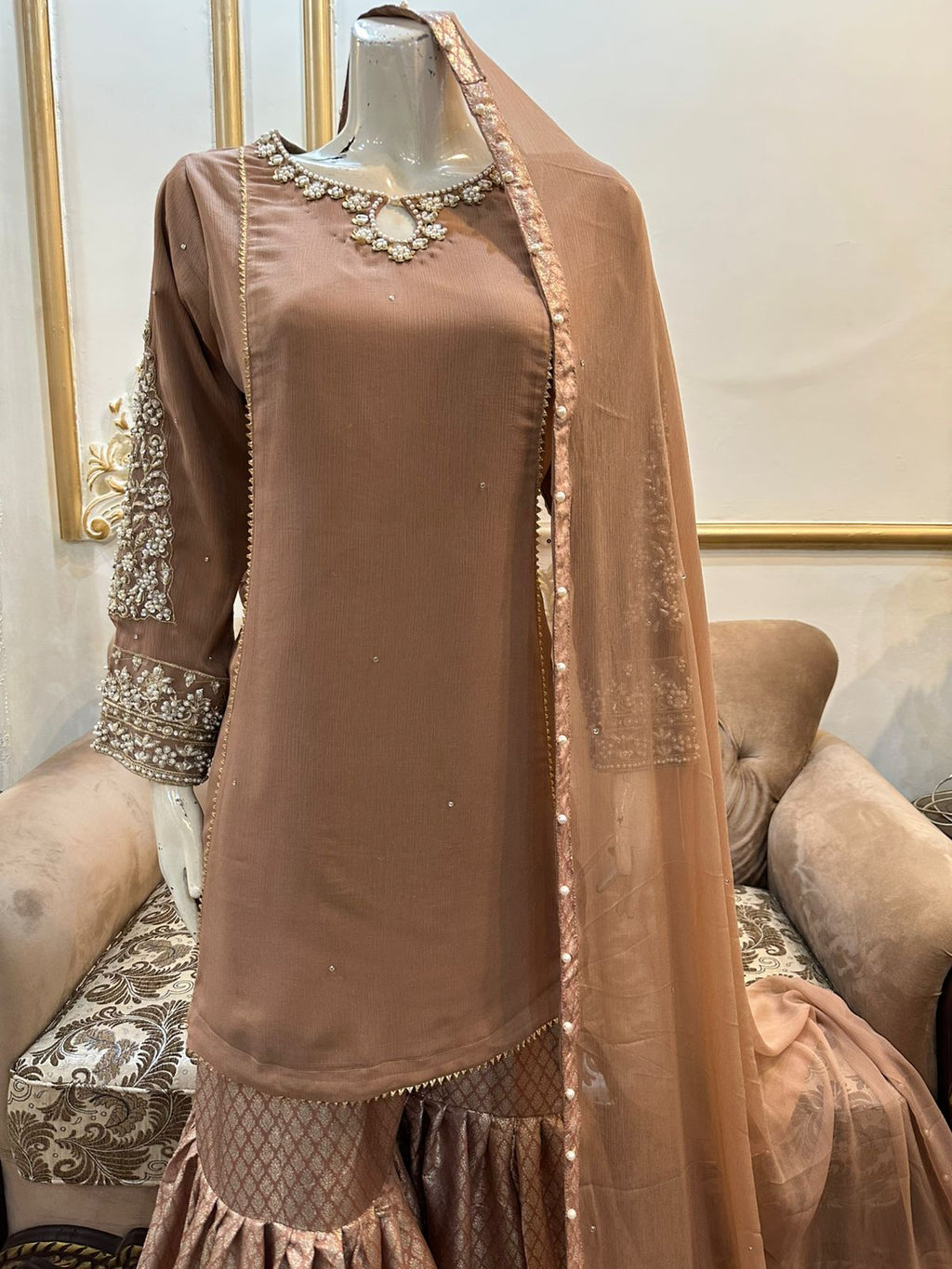 New Pure Chiffon Ready To Wear Handwork