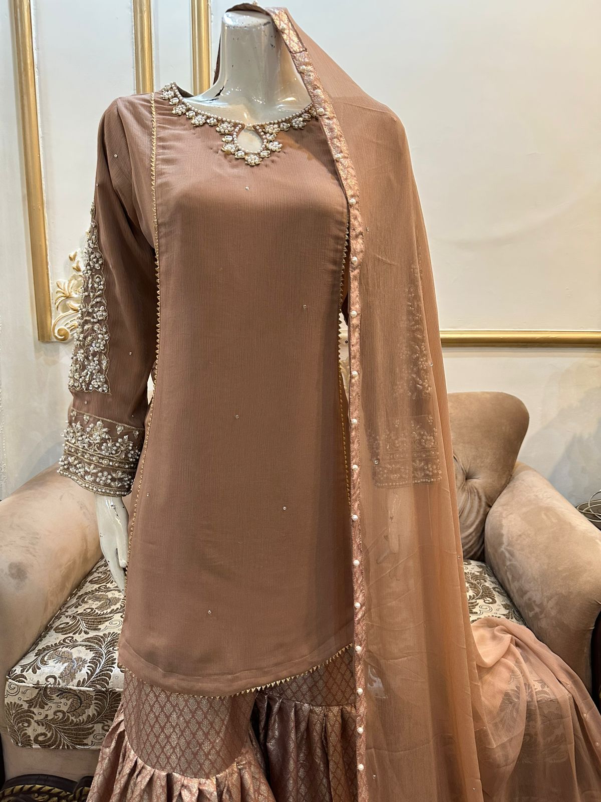 New Pure Chiffon Ready To Wear Handwork