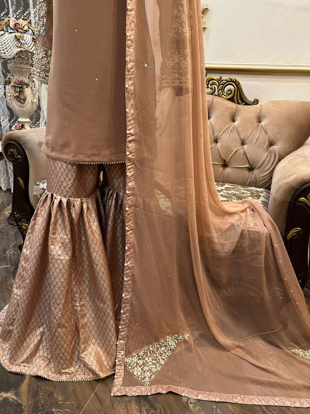 New Pure Chiffon Ready To Wear Handwork