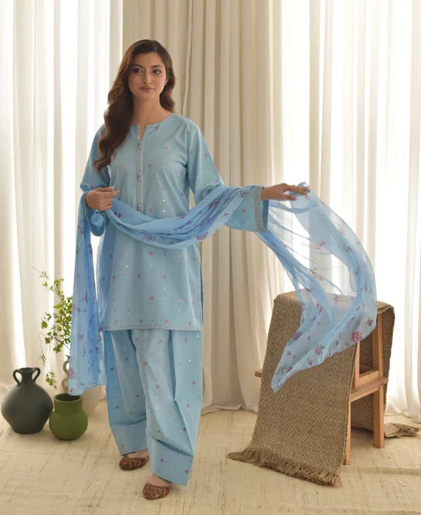 AQUA  EMBROIDERY 3 PCS