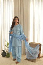 AQUA  EMBROIDERY 3 PCS