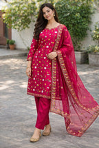 Pak Pure Raw Silk Fabric 3D Style Design