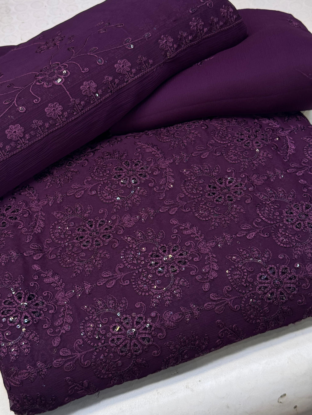 Soft Chiffon Sequence & Embroidered 3 Pcs Collection