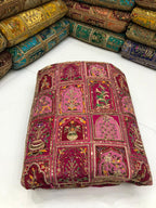 Indian Pure Armani Craib Marori Embroidered 3 Pcs Suit with Tilla Sitara Work