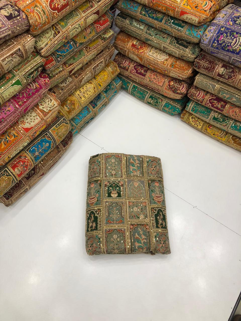Indian Pure Armani Craib Marori Embroidered 3 Pcs Suit with Tilla Sitara Work