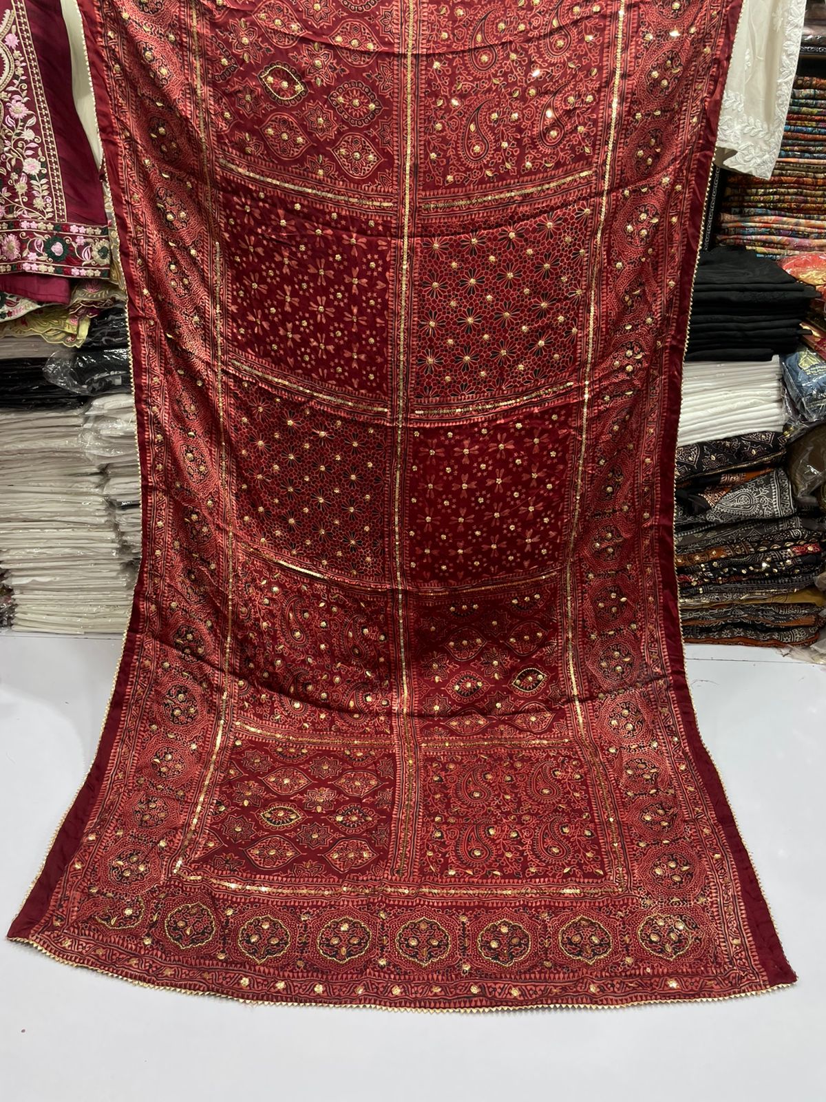 Pure Shamooz Silk Ajrak Organic Print