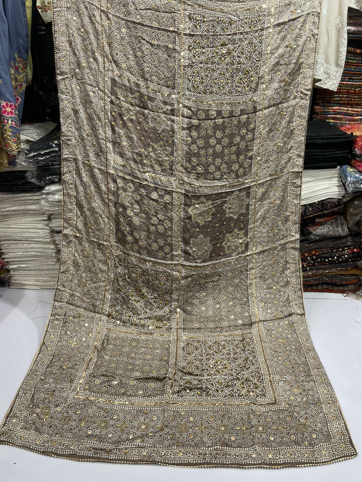 Pure Shamooz Silk Ajrak Organic Print