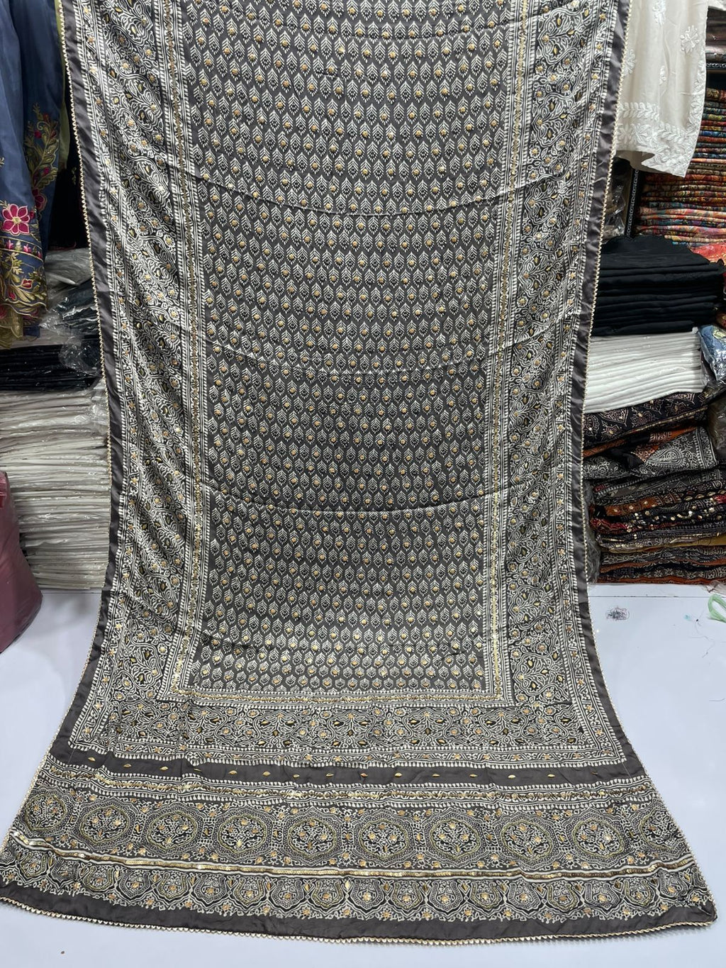 Pure Shamooz Silk Ajrak Organic Print