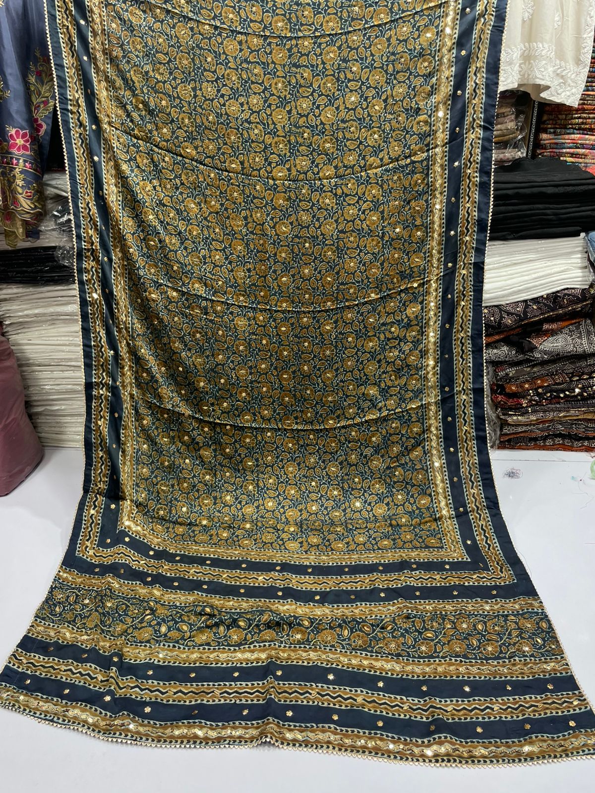 Pure Shamooz Silk Ajrak Organic Print