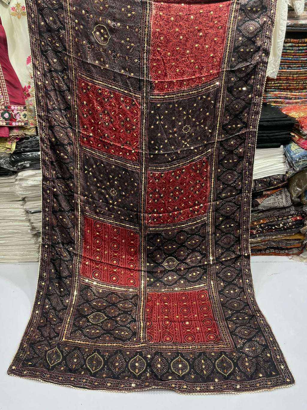 Pure Shamooz Silk Ajrak Organic Print