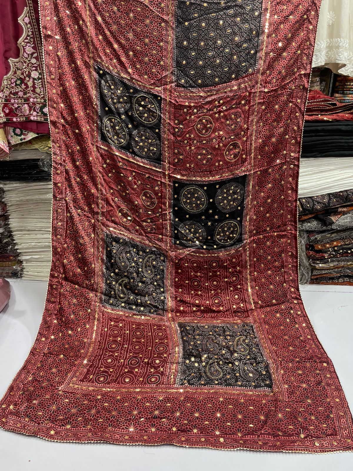 Pure Shamooz Silk Ajrak Organic Print