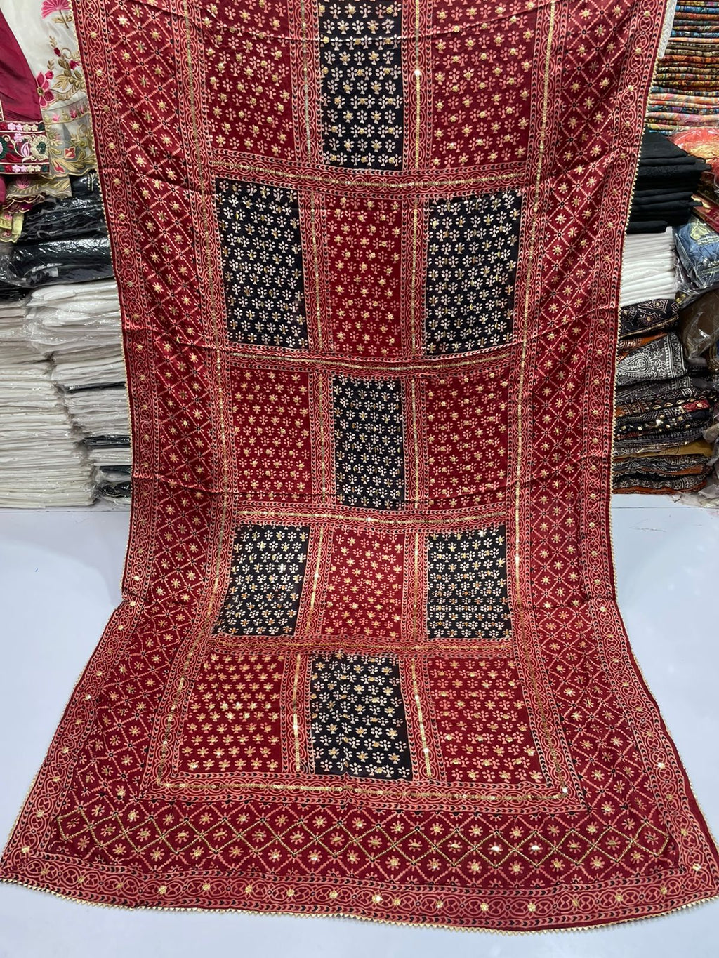 Pure Shamooz Silk Ajrak Organic Print