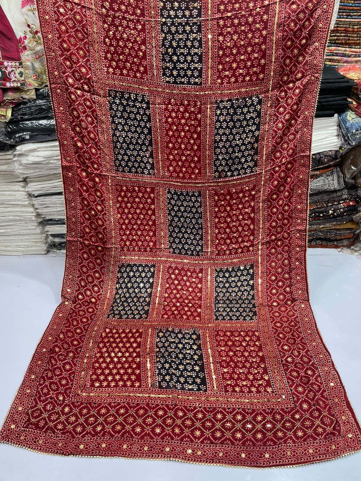Pure Shamooz Silk Ajrak Organic Print