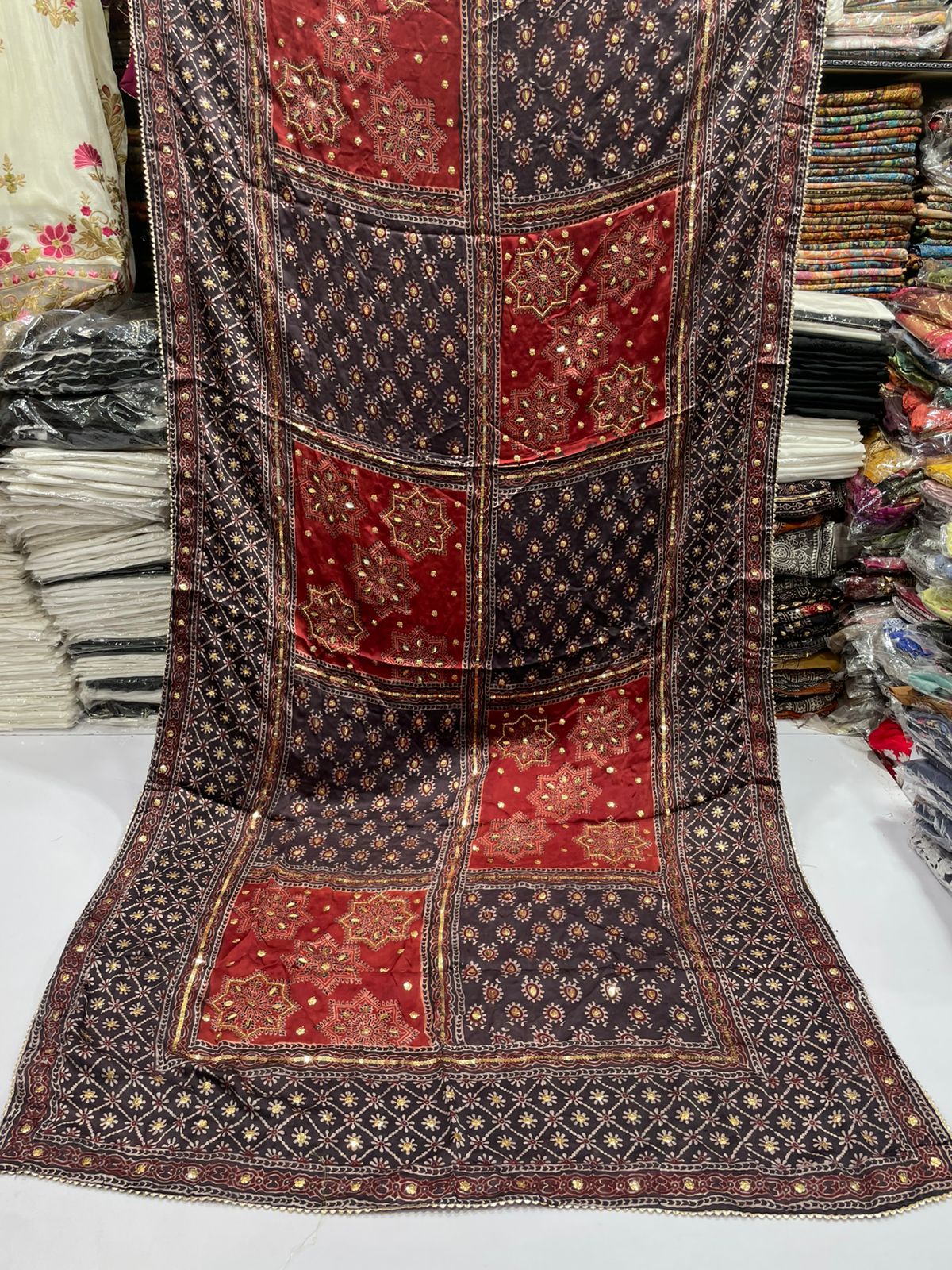Pure Shamooz Silk Ajrak Organic Print