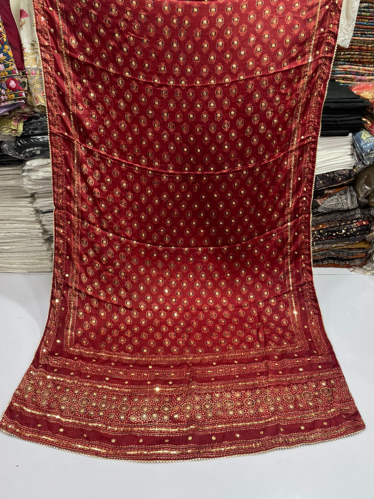 Pure Shamooz Silk Ajrak Organic Print