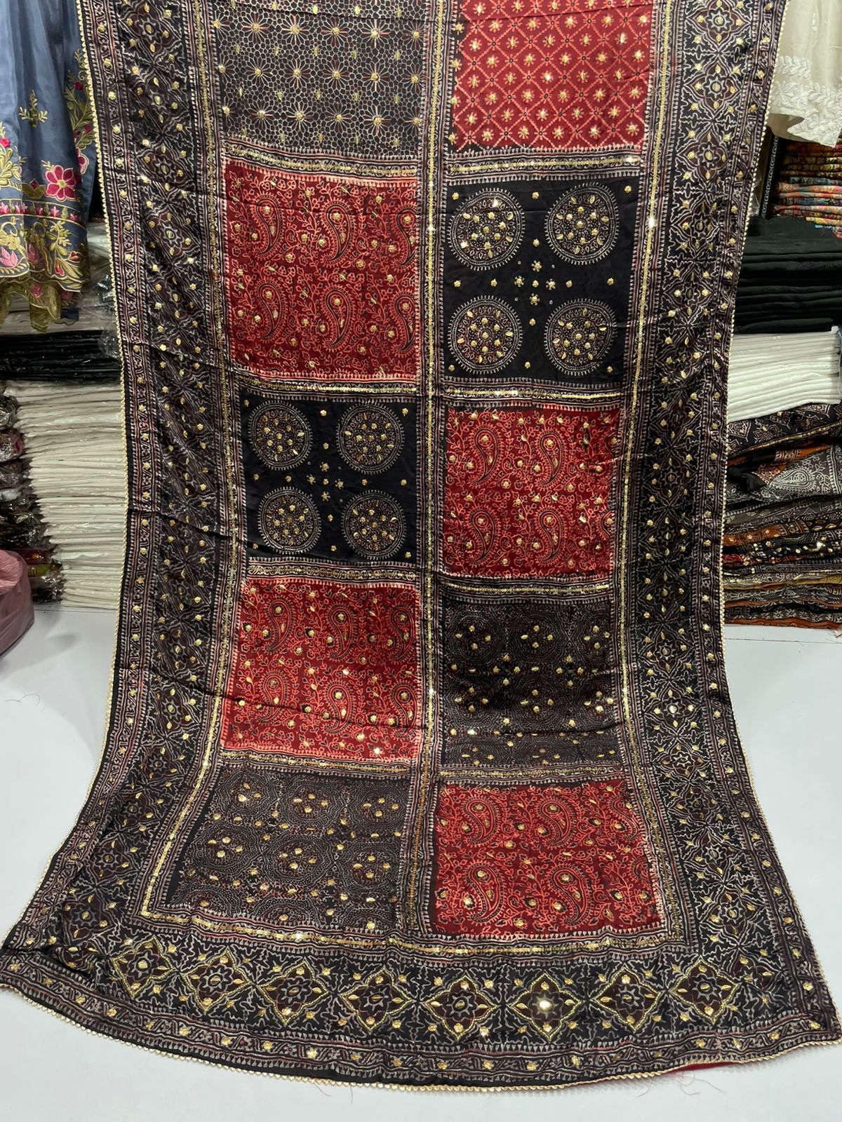 Pure Shamooz Silk Ajrak Organic Print