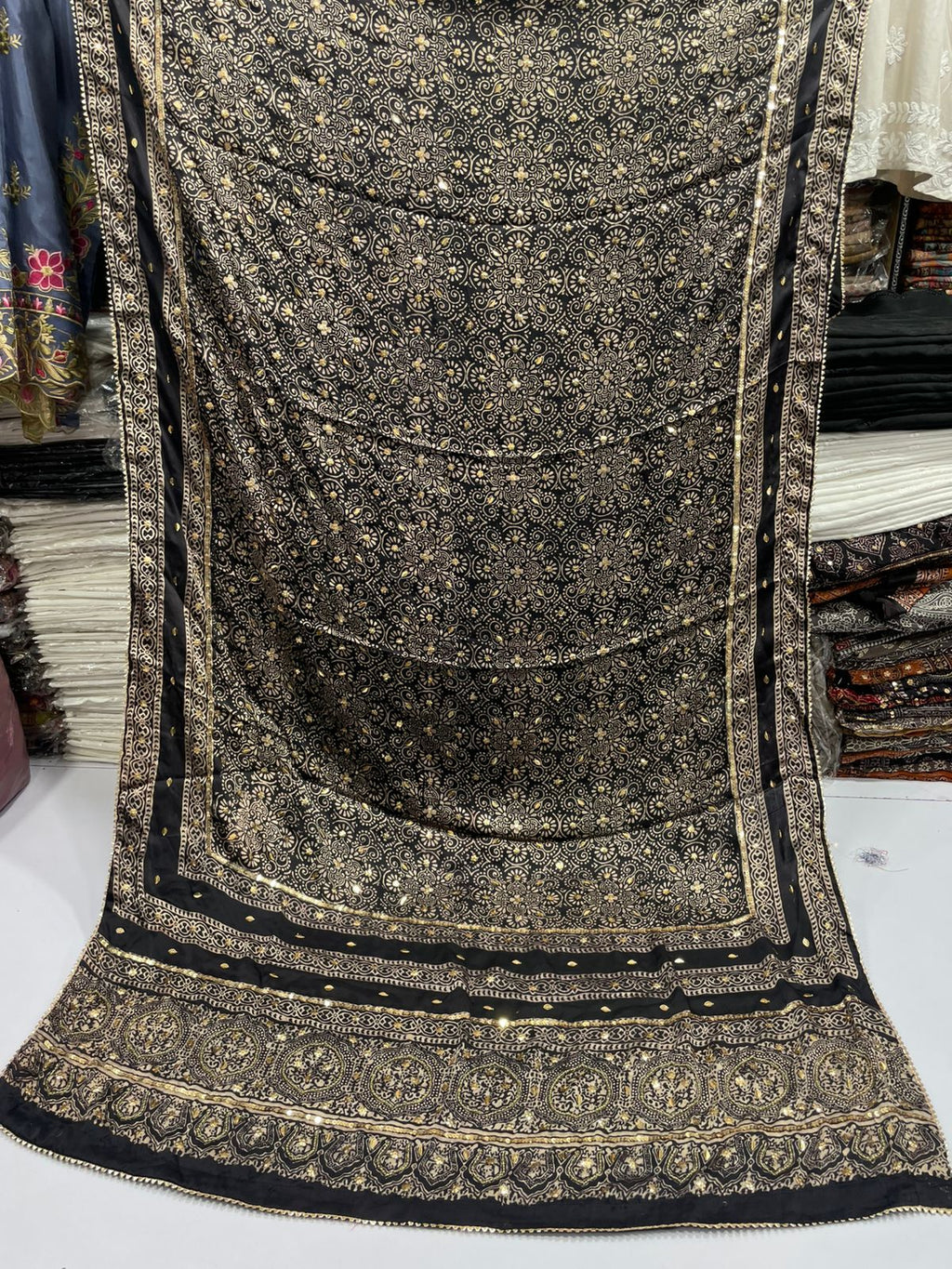 Pure Shamooz Silk Ajrak Organic Print