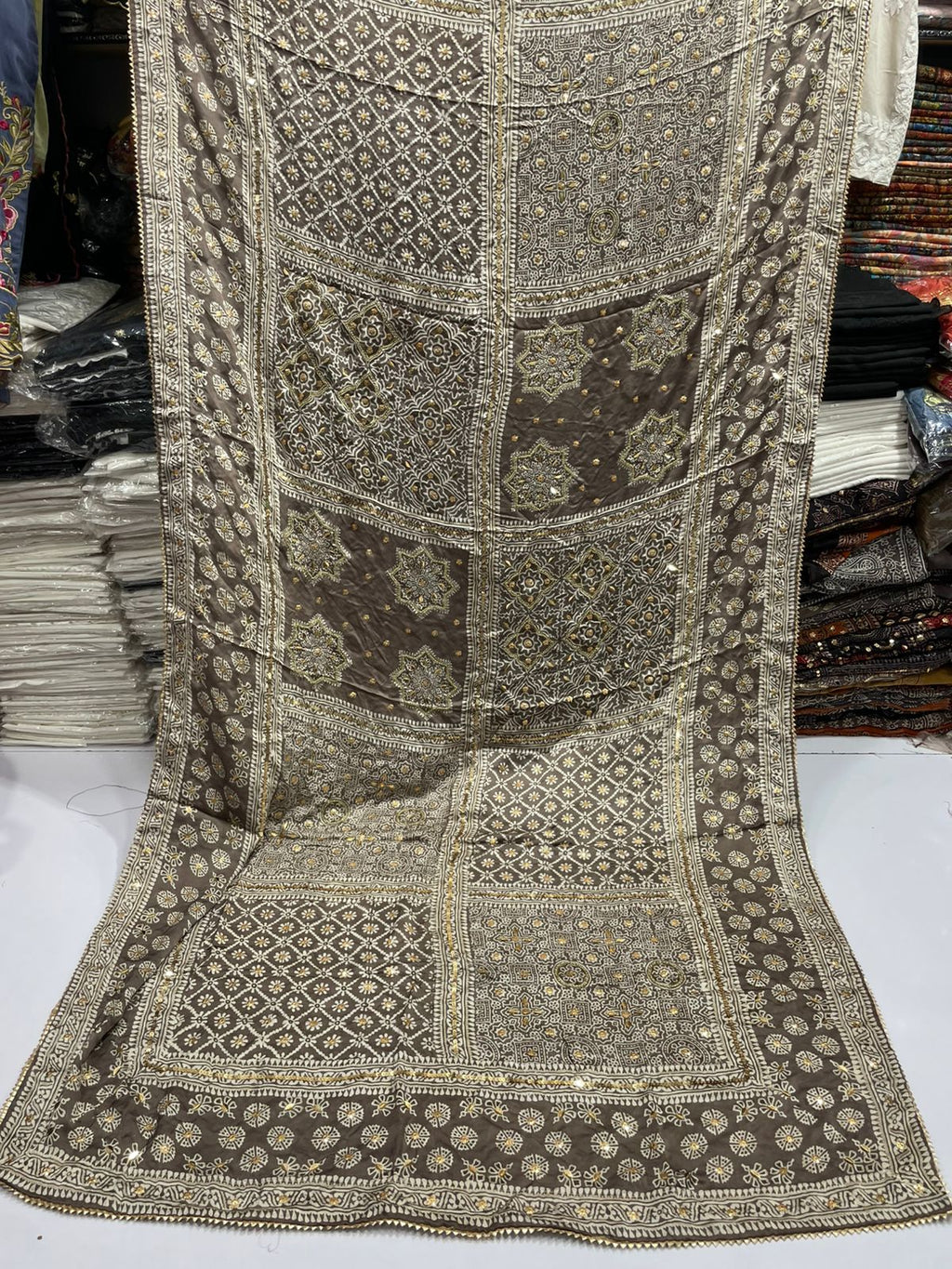 Pure Shamooz Silk Ajrak Organic Print