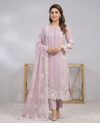 New Pure Chiffon Embroidered Shirt with Cutwork Dupatta