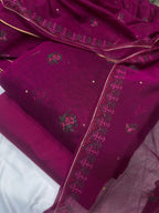 Crosstitch Khaadi Net Embroidered Suit 3 Pcs