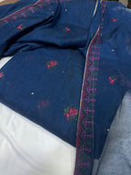 Crosstitch Khaadi Net Embroidered Suit 3 Pcs