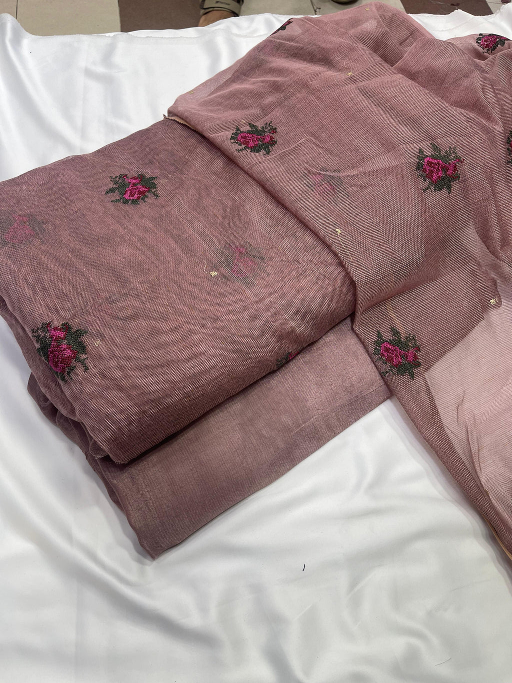 Crosstitch Khaadi Net Embroidered Suit 3 Pcs