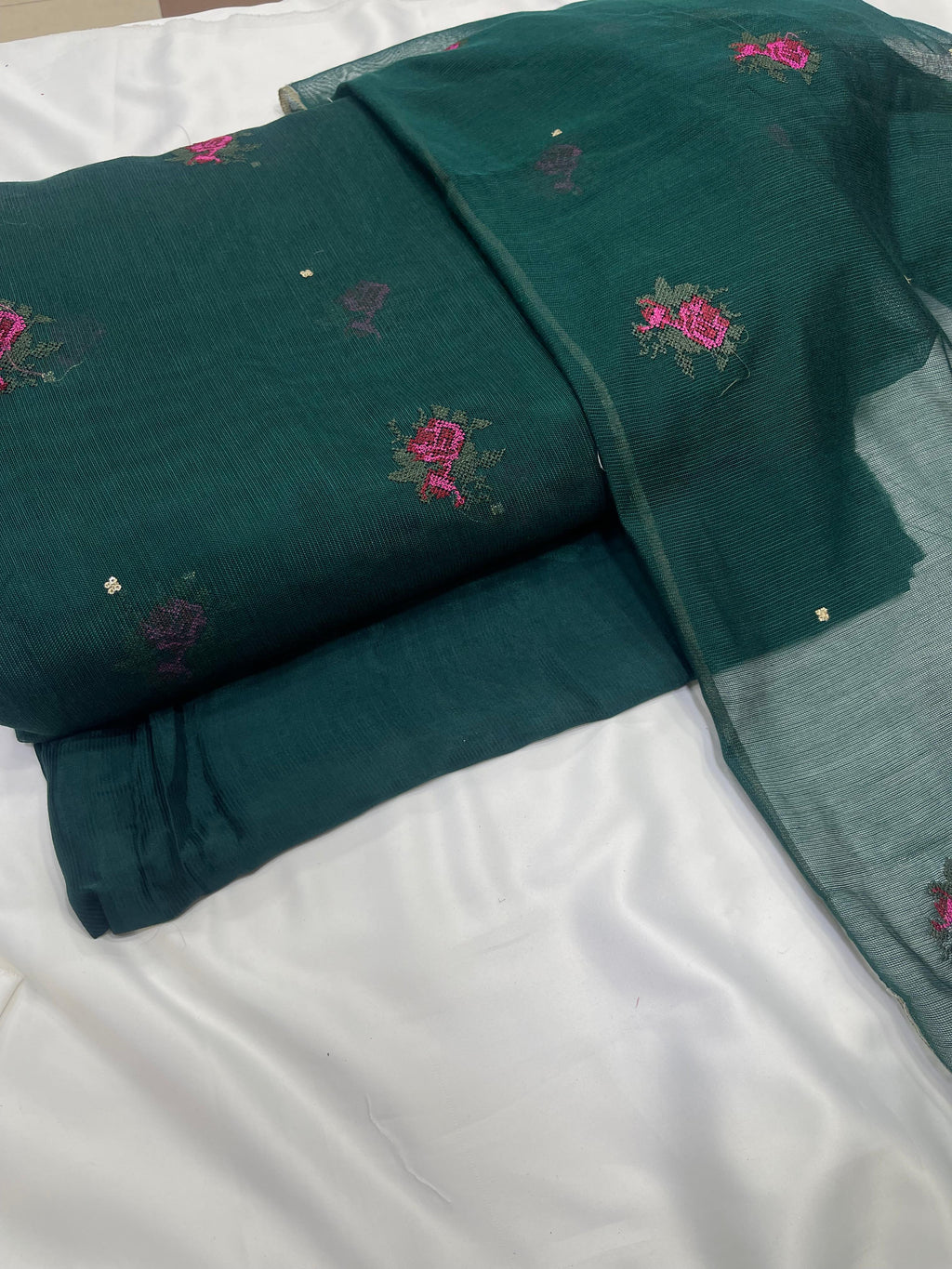Crosstitch Khaadi Net Embroidered Suit 3 Pcs