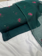 Crosstitch Khaadi Net Embroidered Suit 3 Pcs