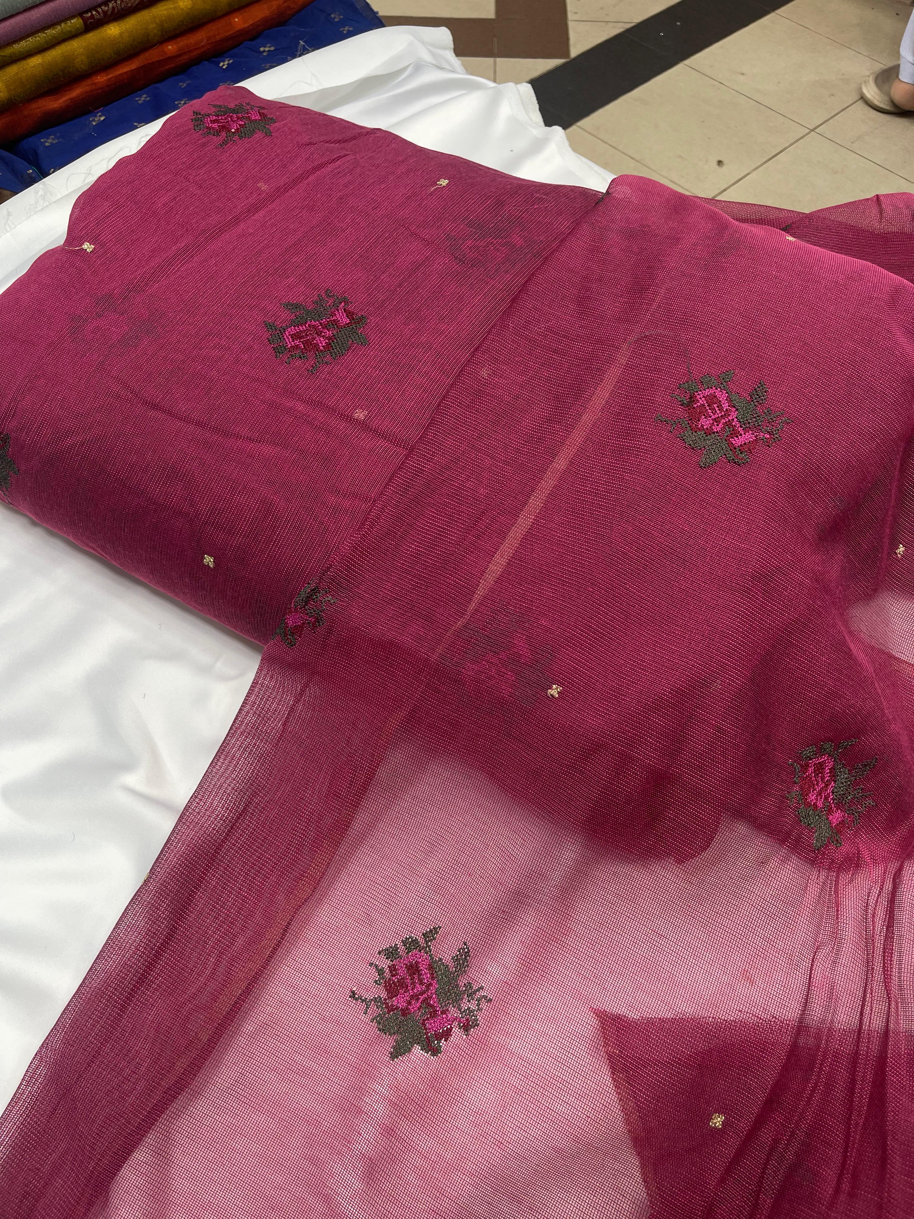 Crosstitch Khaadi Net Embroidered Suit 3 Pcs