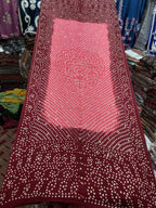 Pure Shamooz Silk Chunri Print Dupatta with Mukesh Kamdani Work