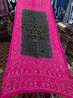 Pure Shamooz Silk Chunri Print Dupatta with Mukesh Kamdani Work