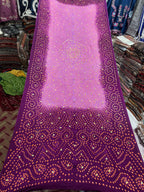 Pure Shamooz Silk Chunri Print Dupatta with Mukesh Kamdani Work