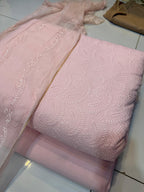 Pure Lawn Chikankari Cutwork Dress with Cotton Khaddi Net Dupatta